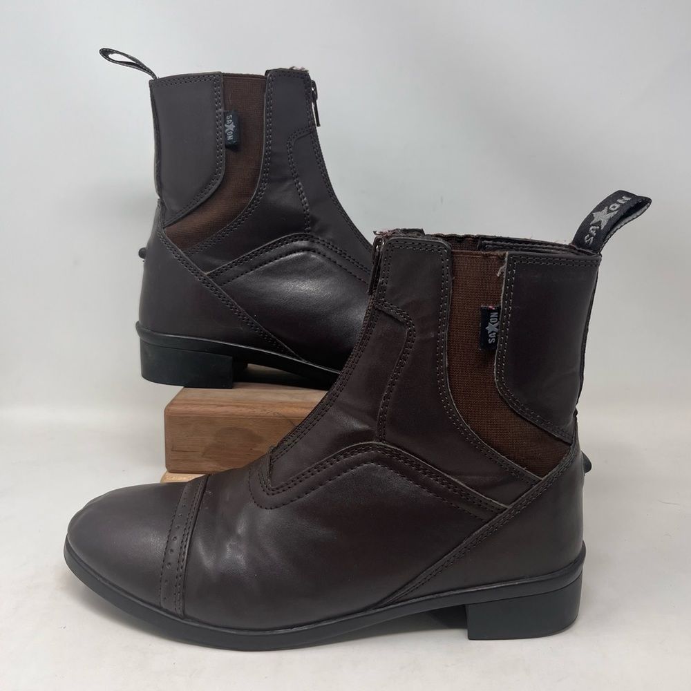 Saxon Syntovia Paddock Riding Boots Front Zipper slip on 9